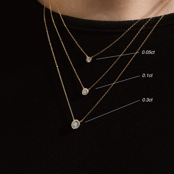 0.05ct Bezel Diamond Necklace - PRMAL
