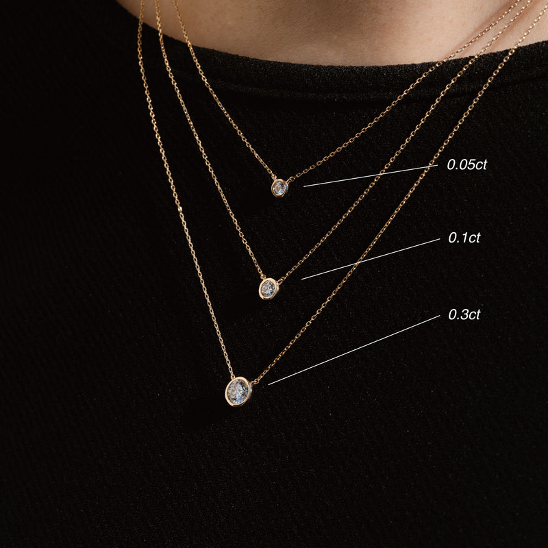 0.05ct Bezel Diamond Necklace - PRMAL