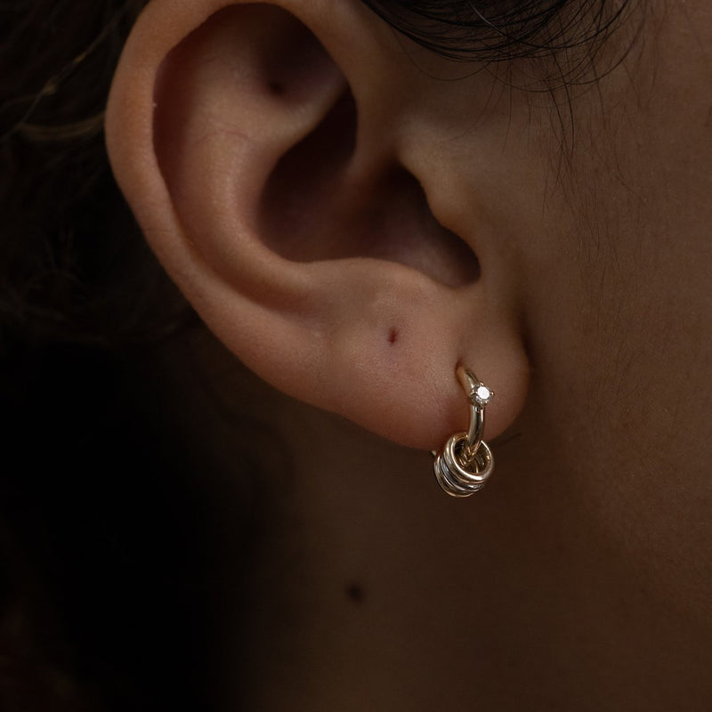 Hoop Diamond Earring S - PRMAL
