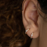 Hoop Mixture Diamond Earring S - PRMAL