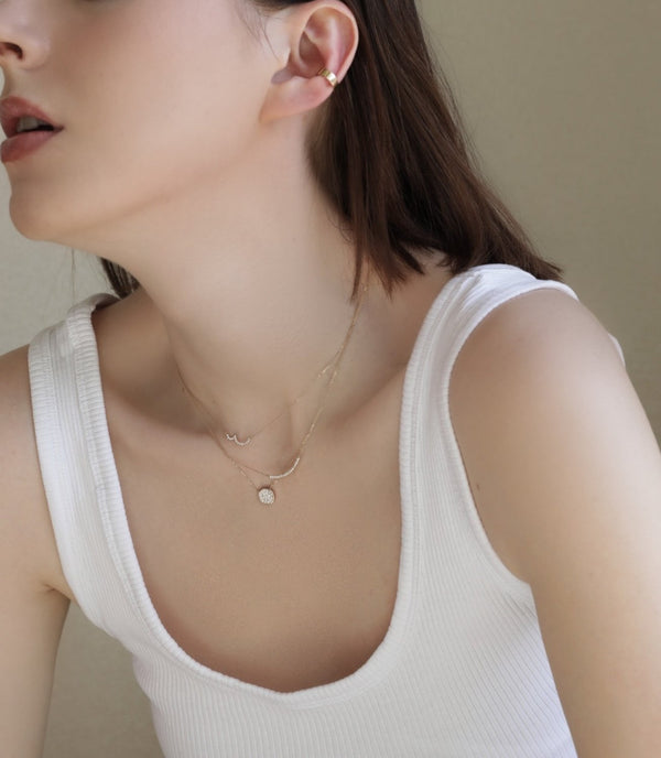 Pave Disk Necklace - PRMAL