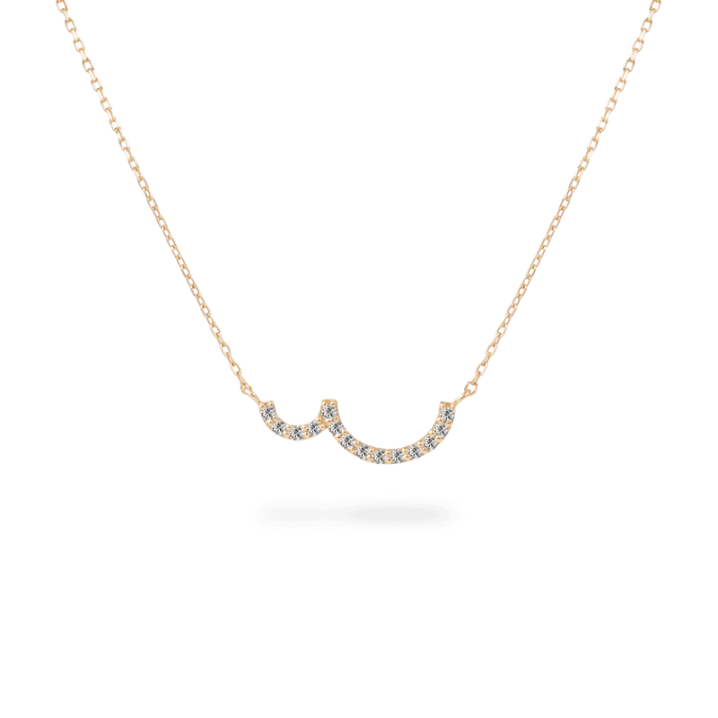 Pave Double Curve Necklace - PRMAL