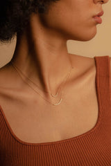 Pave Long Curve Necklace - PRMAL