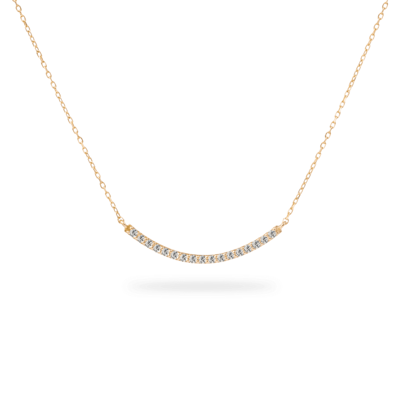 Majesty Curve White Diamond Necklace in 14K Gold | Catbird