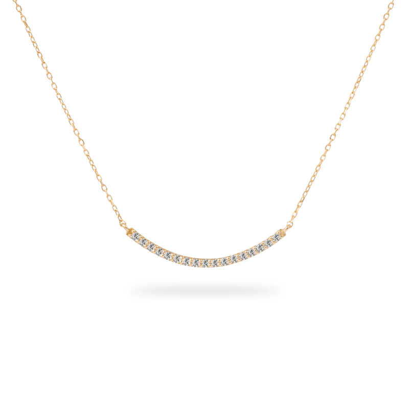 Pave Long Curve Necklace - PRMAL