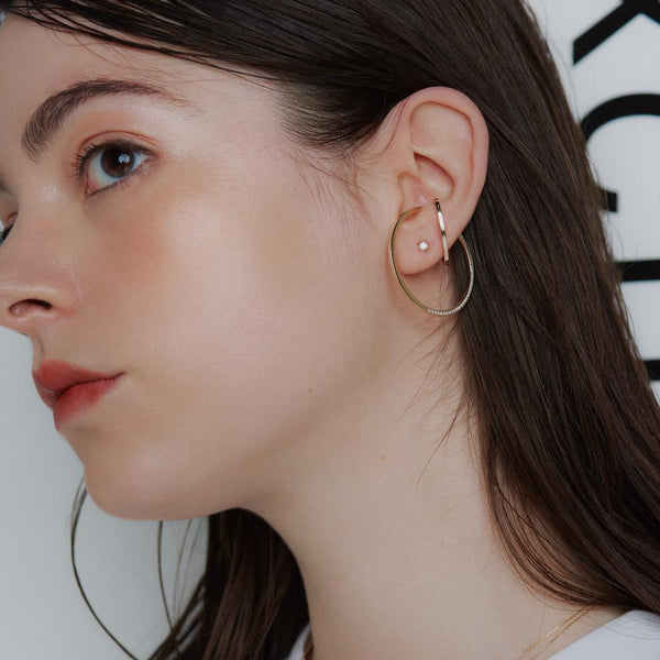 Round Asymmetry Ear Cuff L - PRMAL